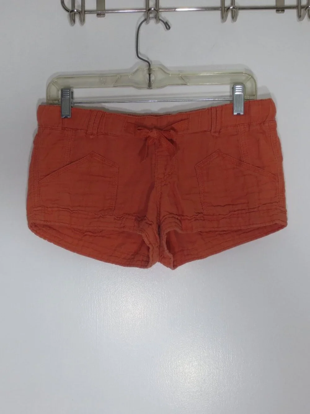 Mossimo Shorts Orange Baggy Tie Waist Casual Soft Comfy Cotton Shorties Size S